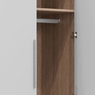 Modern Simple Design Bedroom Wardrobe With Hanging Rod Ample Storage Space Panel Wood Furniture For Home Or Living Room Support customization