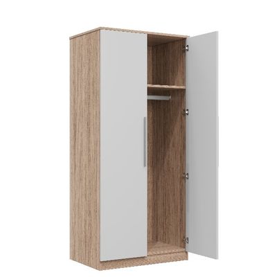 Modern Simple Design Bedroom Wardrobe With Hanging Rod Ample Storage Space Panel Wood Furniture For Home Or Living Room Support customization