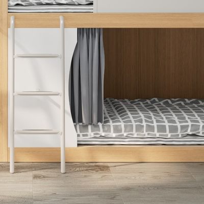 Youth-Friendly Twin Steel and Wood Bunk Bed for Dormitory or Loft Apartment Support customization