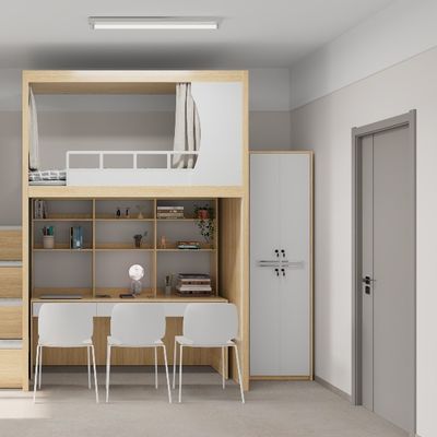 Modern Design Easy Assembly Bunk Beds With Cabinet For Student Dormitory Support customization
