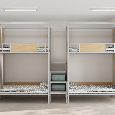 Modern Design Metal Bunk Bed With Desk High Stability Furniture Apartment Support customization