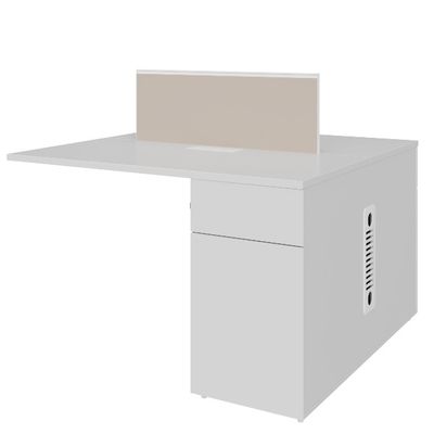 Modern Four-Person Office Desk With Locked File Cabinet Support customization