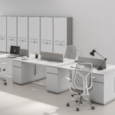 Support customization Modern Four-Person Office Desk Contemporary Design Durable MFC Panel Furniture