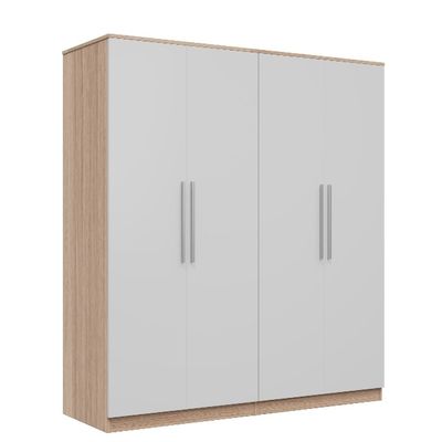 Contemporary Modern Simple Bedroom Wardrobe customization With Hanging Rod Ample Storage Panel Wood Furniture