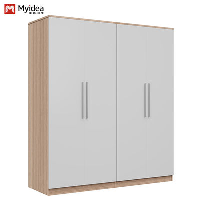 Contemporary Modern Simple Bedroom Wardrobe customization With Hanging Rod Ample Storage Panel Wood Furniture