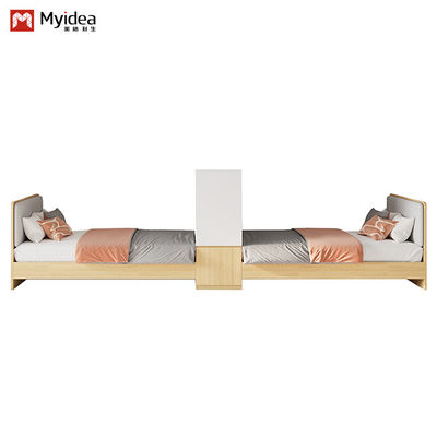 Support customization Practical And Secluded Apartment Bed With Comfortable Leather Backrest And Shelf Dividers