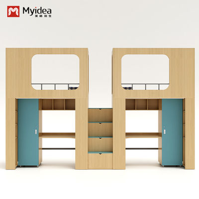 Support customization Myidea Office Furniture Colorful Wood Children Bunk Bed For Kindergarten