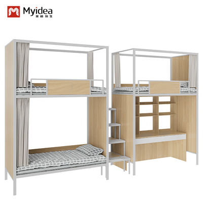 Modern Design Metal Bunk Bed With Desk High Stability Furniture Apartment Support customization