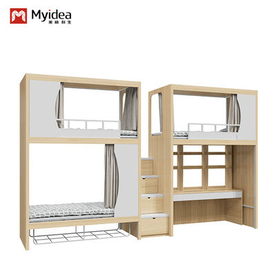 Modern Design Easy Assembly Bunk Beds With Cabinet For Student Dormitory Support customization