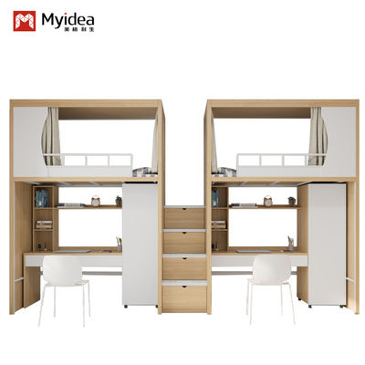 Customizable Iron Double Bunk Bed With Equal Width Top & Bottom Bedroom School Dormitory Apartment Furniture