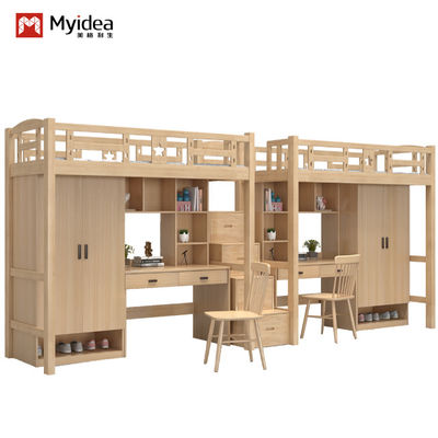 Support customization,High safety performance student dormitory furniture wooden products on the bed under the table