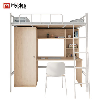 4000 X 900 X 2120mm Adult Metal Frame Bunk Beds With Desk Support customization