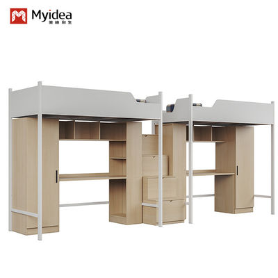 Support customization Beautiful and practical student apartment bed made of wood and metal material