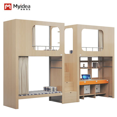 Space utilization and privacy strong three-person apartment bed with shared stairs Support customization