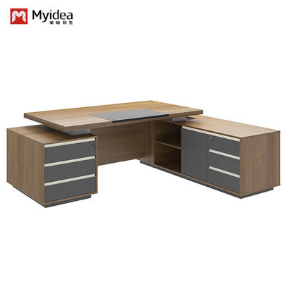 Walnut Color Modern Manager Office Desk Commercial Furniture Support customization