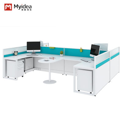 Modern 4 Person Office Furniture Staff Executive Workstation Table With Metle Leg Support customization
