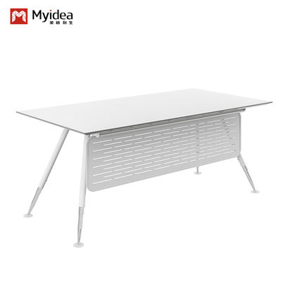 Modern Office Furniture Executive Desk with Metal Feet in Snow White support customization