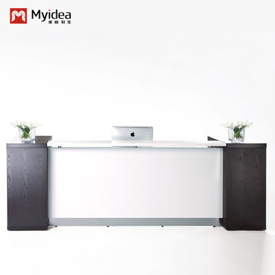 Modern and Contemporary Office Furniture Reception Desk in silver Support customization and white with Myidea Furniture