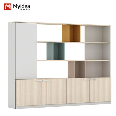Support customization Nordic Oak Color File Cabinet Upper Display Cabinet made in Foshan factory Myidea Lower Layer With Lock Cabinet Customized