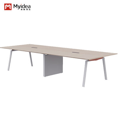 Support customization Large Conference Table 50mm Top Thickness With Inline Power Outlets And Cable Box