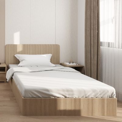 Support customization Comfortable Modern Minimalist Wood Bed Metal Frame without Mattress for Dormitory School Apartment or Hotel
