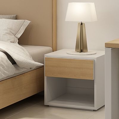 Support customization Modern Wooden Bedside Cabinet with Storage Nightstands for Bedroom or Living Room Commercial Furniture