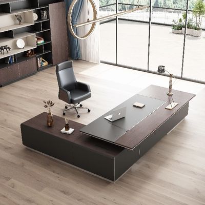 Modern Luxury Large Wooden MDF Desk Classic Boss Office Desk For Workstations Office Furniture Support customization