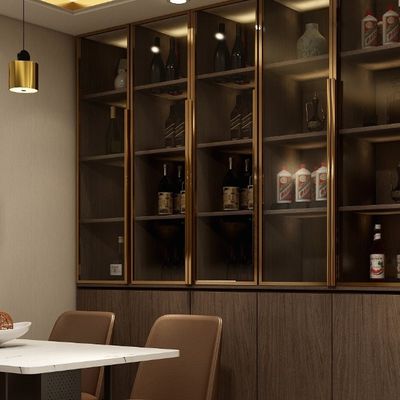 Support customization Contemporary Living Room Office Display Cabinet, Modern Design, Wooden/Metal/Glass Material