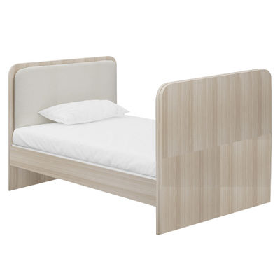Nordic Style Twin Bed In Light Color Support customization For Bedroom School Apartment Or Dormitory Made Of Wood Hotel Furniture