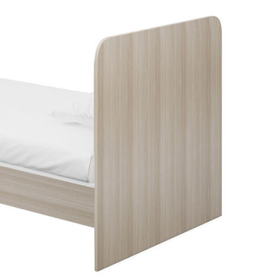 Nordic Style Twin Bed In Light Color Support customization For Bedroom School Apartment Or Dormitory Made Of Wood Hotel Furniture