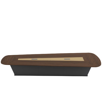 Support customization Luxury Modern Style Irregular Wooden Meeting Table with Dark Color for Home Office School Hotel Meeting Room Steel Material