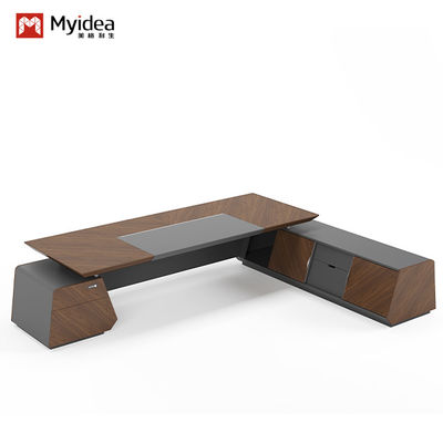 Modern Luxury Boss Office Desk Large Wooden MDF Panel Desk in Dark Colors Classic Design for Office Use Support customization