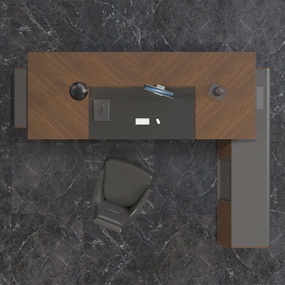 Modern Luxury Boss Office Desk Large Wooden MDF Panel Desk in Dark Colors Classic Design for Office Use Support customization