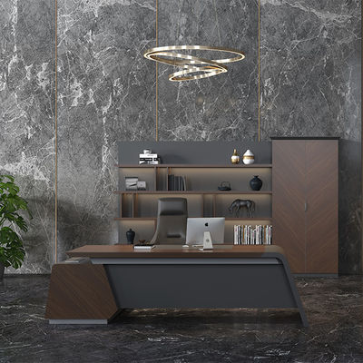 Modern Luxury Boss Office Desk Large Wooden MDF Panel Desk in Dark Colors Classic Design for Office Use Support customization