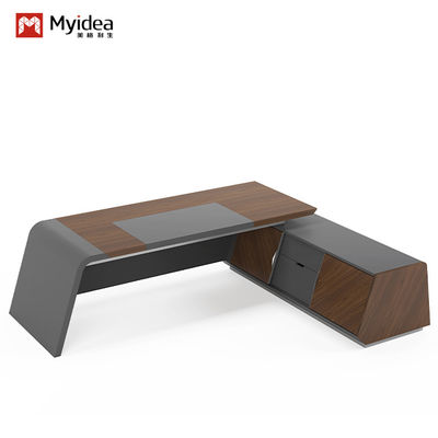 Support customization Modern Luxury Boss Office Desk Large Wooden MDF Panel in Dark Colors Classic Design for Office Use Modular Furniture