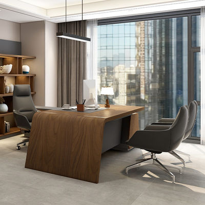 Support customization Modern Luxury Boss Office Desk Large Wooden MDF Panel in Dark Colors Classic Design for Office Use Modular Furniture