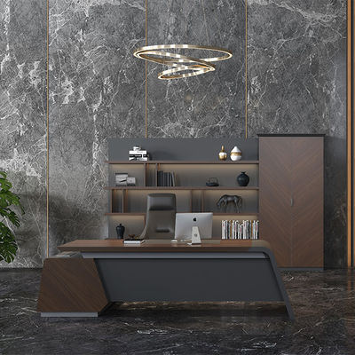 Support customization Modern Luxury Boss Office Desk Large Wooden MDF Panel in Dark Colors Classic Design for Office Use Modular Furniture