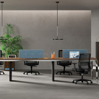 Contemporary Design Two Four or Six-Person Office Desk Modern Wooden Metal Iron Moduler Furniture for Home or School Office Support customization