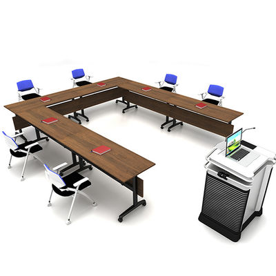Dark Series Design Support customization Movable Foldable Office Desk Large Training Room Furniture Modular Wooden Board Style Homeschool Office