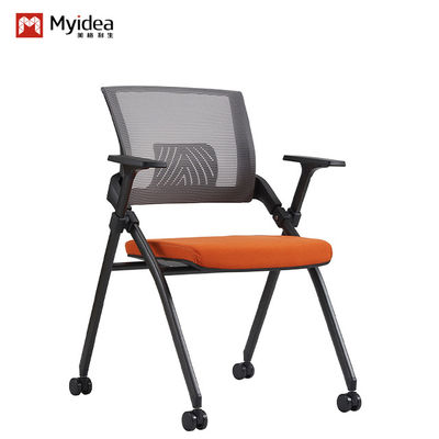 Comfortable Space-Saving Office Chair With Sponge Seat Cushion Wheels Foldable Stackable Movable for Training or Meeting Room Support customization