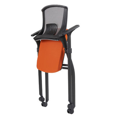 Comfortable Space-Saving Office Chair With Sponge Seat Cushion Wheels Foldable Stackable Movable for Training or Meeting Room Support customization