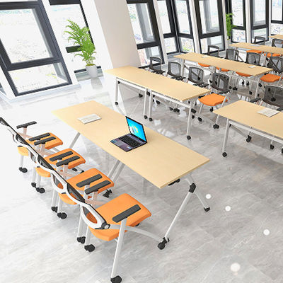 Comfortable Space-Saving Office Chair With Sponge Seat Cushion Wheels Foldable Stackable Movable for Training or Meeting Room Support customization
