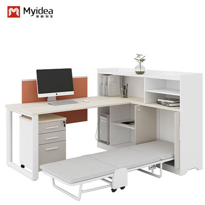 Contemporary Single-Person Office Desk Modern Steel and Wood Combination Furniture Nap Bed Foldable Storable for Office Use Support customization