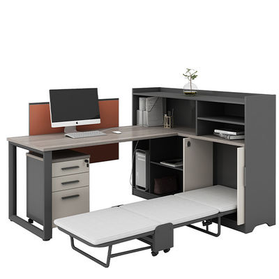 Contemporary Single-Person Office Desk Modern Steel and Wood Combination Furniture Nap Bed Foldable Storable for Office Use Support customization