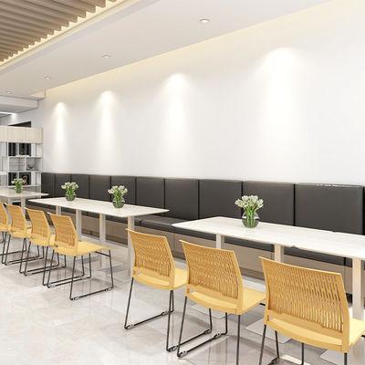 Modern White Rock Slab Dining Table Contemporary Kitchen Living Room Furniture Glass Wood Steel Materials Folded Home Use Support customization