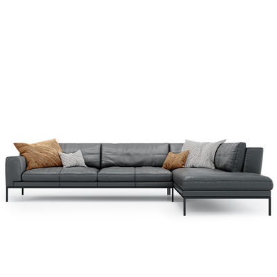 Support customization Nordic Minimalism Leather Sofa Set Office Bedroom Traditional Sectional Design Metal Legs Single/ Triple Seat Sofas Living Hotel