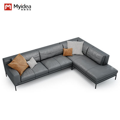 Support customization Nordic Minimalism Leather Sofa Set Office Bedroom Traditional Sectional Design Metal Legs Single/ Triple Seat Sofas Living Hotel