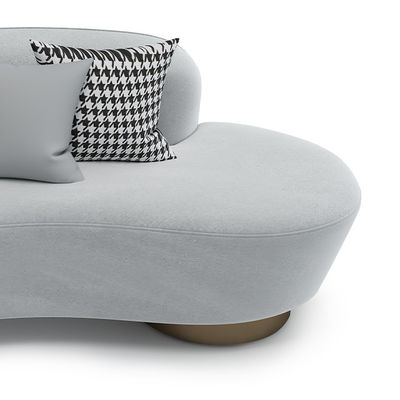 Support customization Nordic Minimalism Leather Sofa Set, Office, Bedroom, Innovative Arc Design, Metal Legs, Three-seater, Fabric
