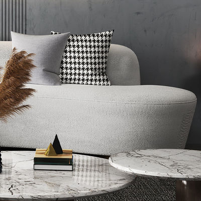 Support customization Nordic Minimalism Leather Sofa Set, Office, Bedroom, Innovative Arc Design, Metal Legs, Three-seater, Fabric