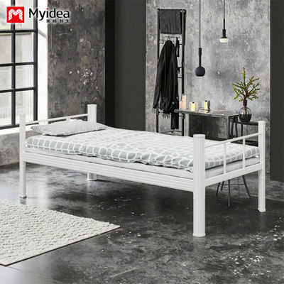 Simple Apartment Bedroom, Support customization Single Bed, Thick New Technology Pipe, Student Dormitory Bed, Single-layer Iron Frame Bed